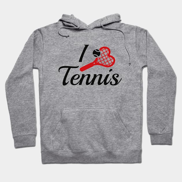 I Love Tennis Hoodie by VectorPlanet